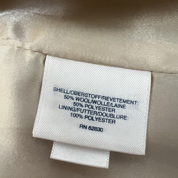 Lands’ End Coat Womens 14 Tan/Camel Button Front Mid-Length Classic Overcoat - Picture 6 of 11